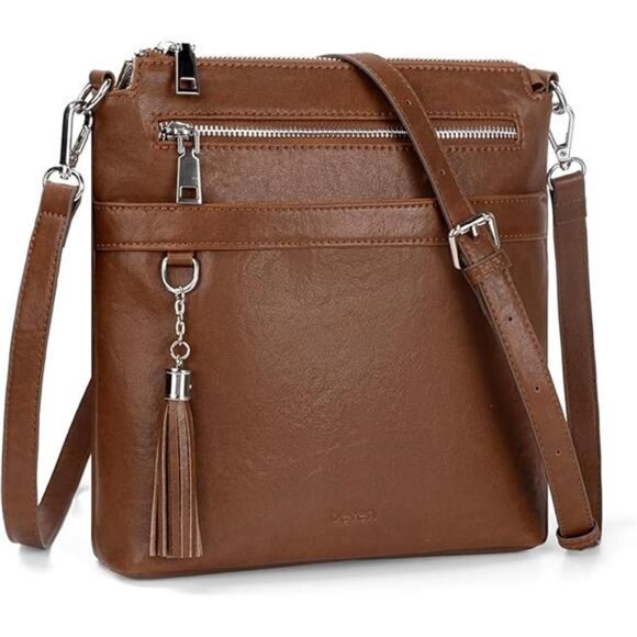 Genuine Leather Crossbody Purses for Women, Womens Medium Cross Body Bags - Picture 7 of 7